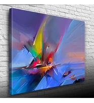 Soyut Yelkenli Canlı Renkler Yağlıboya Kanvas Tablo 50 x 70