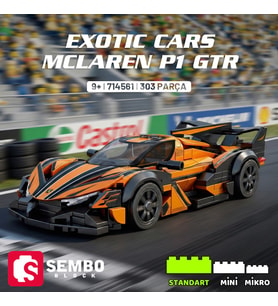 Sembo Block Exotic Cars McLaren P1 GTR Yapı Bloğu Seti – 303 Parça (Turuncu)