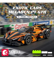 Sembo Block Exotic Cars McLaren P1 GTR Yapı Bloğu Seti – 303 Parça (Turuncu)