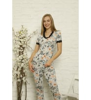Nefes Alan Terletmeyen Kadın Pijama Takımı 5058 (Mavi)