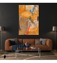 Tekli Dikey Kanvas Edgar Degas Attente Dun Client