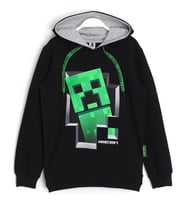 Minecraft Creeper Desenli Kapüşonlu Erkek Çocuk Hoodie 5 - 13 Yaş