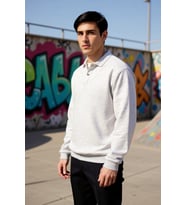 Erkek Polo Yaka Standart Kol Regular Kalıp Örme Sweatshirt Fonksiyonel Dayanıklı Kaliteli Şık