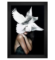 Kadın Motifli Kanvas Tablo 50 x 70 cm Siyah Çerçeve