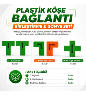 Plastik Köşe Bağlantı Birleştirme ve Gönye Aparatı