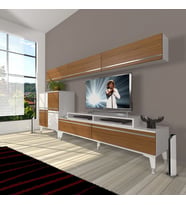 Decoraktiv Ekoflex 8 Mdf Silver Tv Ünitesi Tv Sehpası - Beyaz Ceviz (Beyaz - Ceviz)