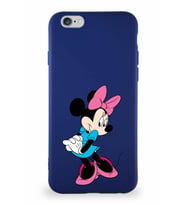 Apple iPhone 6 Soft Premier Kapak Minnie Mouse-F Tasarımlı Silikon Kılıf - Lacivert (Şeffaf)
