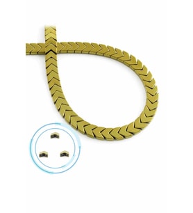 Hematit Doğal Taş Parlak Gold Çavuş Kesim Çift Delik 6x3mm Dizi [AA]
