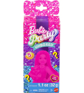 Barbie Party Unboxed Chelsea Oyuncak Bebek Seti, Glam Party Serisi 6 Sürpriz, Evcil Hayvan Ve Renk D (Çok Renkli)