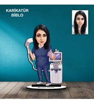 KİŞİYE ÖZEL KADIN DOKTOR TASARIMLI KARİKATÜR BİBLO B85