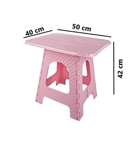 Omnipazar SRL-2007 Plastik Katlanır Sehpa Piknik Oyun Masası No 3 (Açık Pembe)