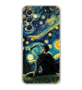 Samsung Galaxy A34 Uyumlu Berserk The Starry Night Tasarımlı Şeffaf Telefon Kılıfı
