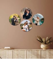 Kişiye Özel 4 Fotoğraflı Yuvarlak Mdf Tablo