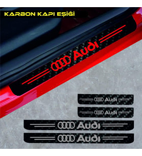 Audi Q3 İçin Uyumlu Aksesuar Oto Kapı Eşiği Sticker Karbon 4 Adet
