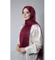 Bordo Düz Klasik Şal Şifon Kumaş Janjan Abiye 202108_16