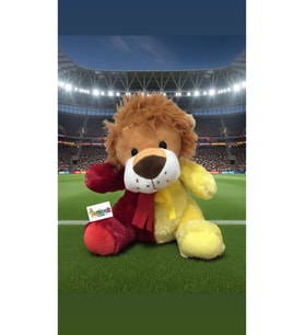 Sevimli Aslan Taraftar Peluş Oyuncak Hediyelik Uyku Arkadaşı 30 Cm (Çok Renkli)