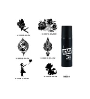 Sevimli Modeller Spray Tattoo Geçici Dövme Seti Dark Siyah Sprey
