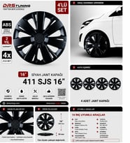 Alfa Romeo Uyumlu 16 Inc Kırılmaz Parlak Siyah Jant Kapağı 1 Takım 4 Adet No:411