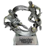 2 Futbolcu figürlü ödül heykeli(istenilen yazıyla)