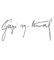 Gazi Mustafa Kemal İmzası Sticker17x17 Cm Gri