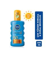 NIVEA Sun Spf50 Koruma & Bronzluk Güneş Spreyi 200ml,çok Yüksek Güneş Koruması & Doğal Bronzlaştırıcı 4005900253750