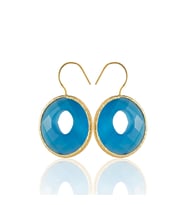 Kadir Jewellery 22 Ayar Altın Kaplama Kadın Taşlı Küpe -El İşçiliği Ve Hipoalerjenik Küpe