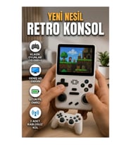 Geniş Ekranlı Taşınabilir Retro Oyun Konsolu HDMI Destekli Kablosuz Kontrollü