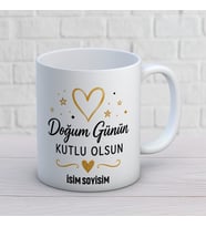 Kişiye Özel Doğum Günün Kutlu Olsun Baskılı Kupa, İsim Soyisim Yazılı Doğum Günü Hediyesi