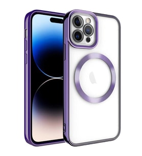 iPhone 14 Pro Kılıf Magsafe Wireless Şarj Özellikli Setro Kılıf (Mor)