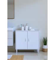 Eliusta Sabir 70 cm 2 Raflı Beyaz Banyo Mutfak Dolabı 3 Bölmeli Çok Amaçlı Dolap 70x75x32,5 cm Düzenleyici
