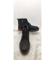 ÇİĞDEM SİYAH GERÇEK NUBUK DERİ YANI FERMUARLI , BAĞLI SPOR MODEL BOT (2207) - SİYAH - 43 - ST01131-SİYAH-43