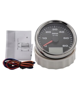 DEVİR GÖSTERGESİ ÇAP 85mm 12/24v SİYAH TEKNE YAT