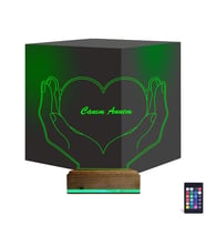 Luvivia Kalp Sevgiliye Hediye Kişiye Özel 3D Lamba - Masa Gece Lambası