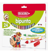 Fibracolor Bipunta Kalın+İnce Çift Uçlu Keçeli Kalem 24 Renk 