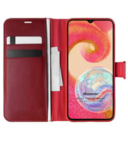 Microsonic Samsung Galaxy A04e Kılıf Delux Leather Wallet Kırmızı