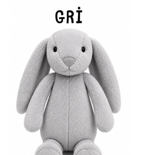 35 cm Uyku Arkadaşı Tavşan – Toscana Kumaş - Gri