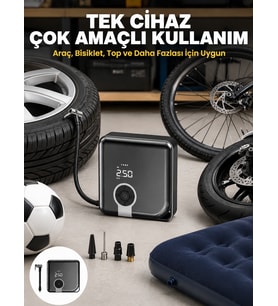 150 PSI Yüksek Basınç Kapasiteli Kablosuz Lastik Pompası Yeni Nesil