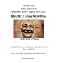 8 Mart Dünya Kadınlar Günü Kartı  Kişiye Özel 8x15 cm 50 Adet