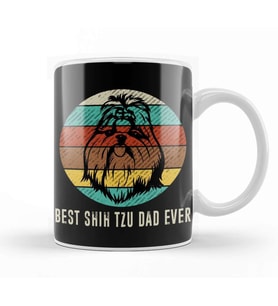 Vintage Best Shih Tzu Dad Ever 01 Kupa Bardak Porselen