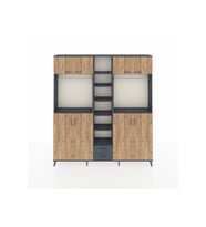 Arges Dolap 14 Raflı 2 Çekmeceli 2 Askılı 220x30x243 Antrasit-Çam/Antrasit