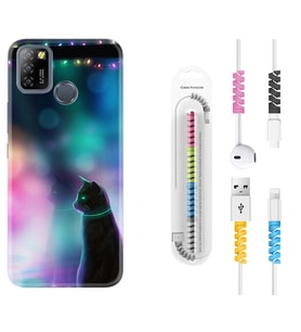 INFINIX Smart 4 5 6 Zero 8 S5 Pro Kılıf Kablo Koruma Spiral Silikon Window Cat 1787