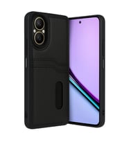 Realme 12 Lite Kılıf Sara Kartvizitli Deri Kılıf - Siyah