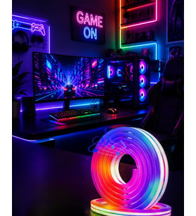 Uygulama Kontrollü RGB Neon Led Şerit Işık 16 Milyon Renk Destekli