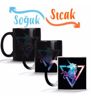 Galaxy Unicorn Sihirli Kupa Bardak Porselen