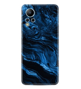 Infınix Note 12 Kılıf Resimli Desenli Baskılı Silikon Blue MArble 1379