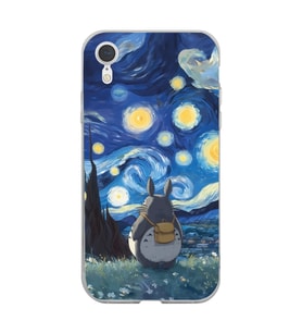 Iphone XR Uyumlu Komşum Totoro Tasarımlı Şeffaf Telefon Kılıfı