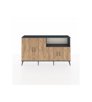 Arges Konsol 6 Raflı 4 Kapaklı 176x30x99 Antrasit-Çam/Antrasit