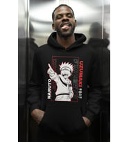 Naruto Uzumaki Jinchuriki Baskılı Unisex Oversize Anime Karakter Hoodie