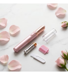 Yüz Tüy Alma Makinesi -Pilli - Pembe - Kalem Tasarımlı - Pratik Kullanım