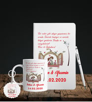 Sevgililer Gününe Özel Defter Kalem Kupa & Süblimasyon Anahtarlık Hediye Seti 10